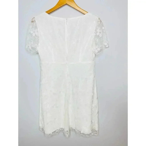 STAUD Sandra white lace mini dress size 12 NWOT - Picture 11 of 13